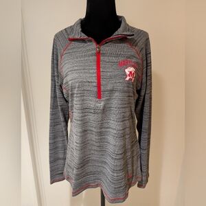 Under Armour Maryland Terrapins Heather Grey Quarter-Zip Pullover Heatgear Large